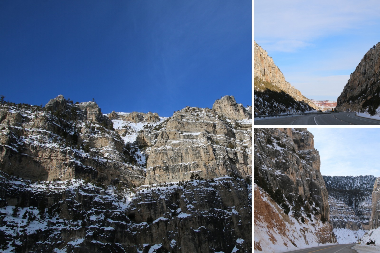 Wind River Canyon Scenic byway images in winter