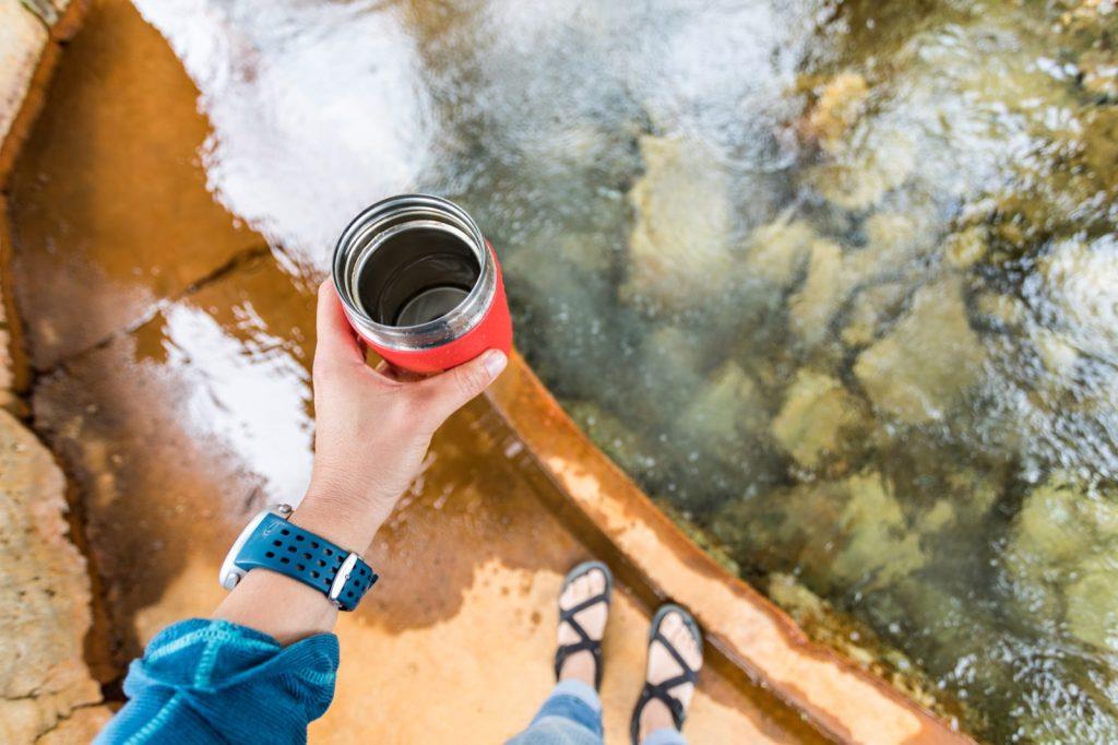 Sampling naturally carbonated water at Hooper Springs, Idaho