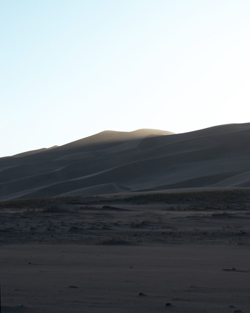Sunset behind the dunes a Great Sand Dunes National Park, Colorado