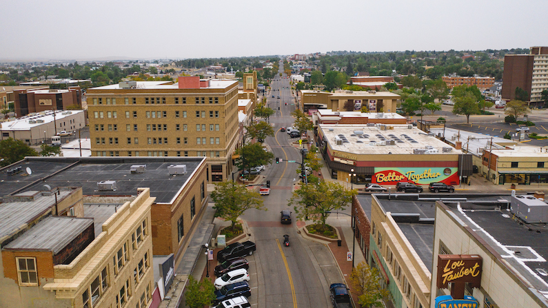 Aerial view of downtown Casper