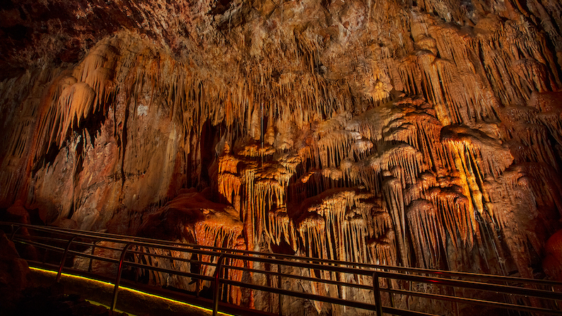 Cave formations in Kartchner Caverns State Park in Arizona