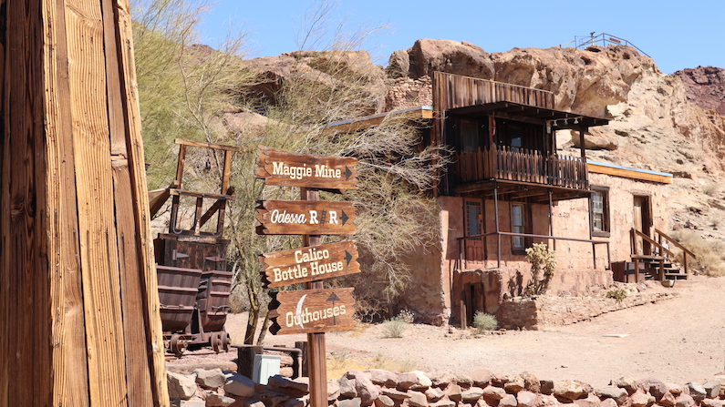 Old West signs in Calico State Park