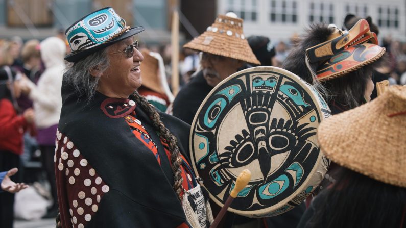Tlingit Drummer in Juneau, Alaska