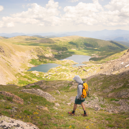 Hiking above a lake