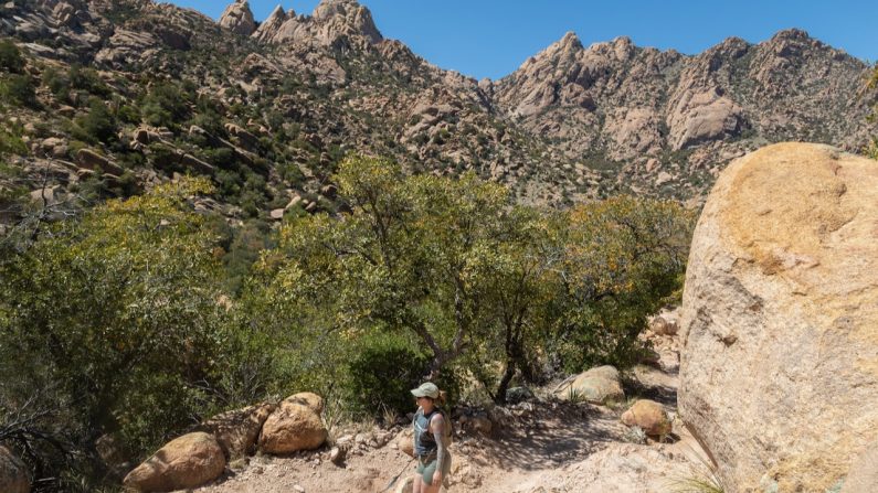 Woman hiking in Cochise Stronghold