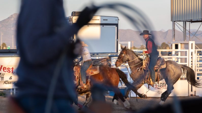 Rodeo riders in the Willcox West Fest
