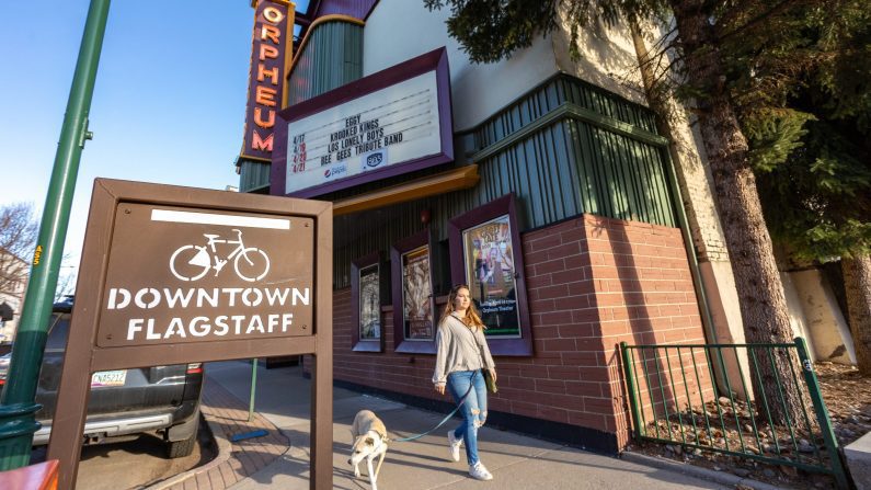 Walking in downtown Flagstaff