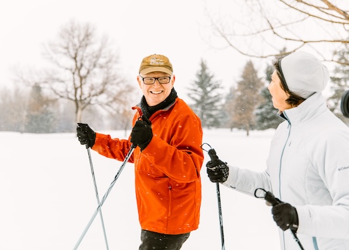 2 cross-country skiers in Bozeman
