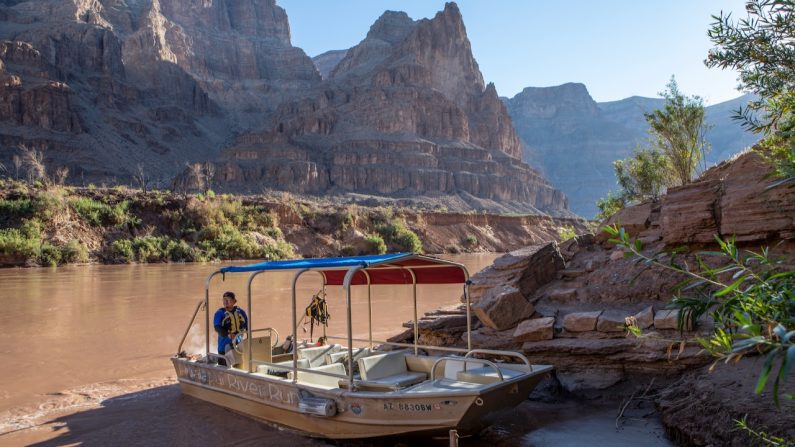 Pontoon boat at Grand Canyon West
