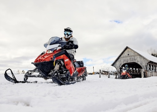 Snowmobilers in Maine