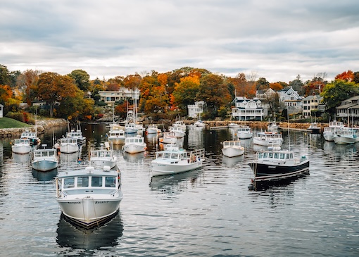 Boats in a Maine bay