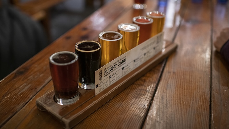 Mountain Rambler Brewery flight, Bishop, California