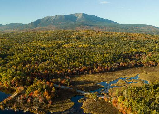 Aerial shot of Mt. Katahdin