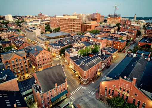Aerial view of Portland, Maine